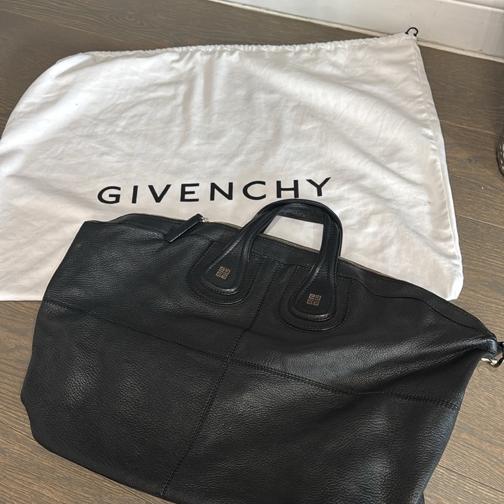 Givenchy Black Leather Nightingale Satchel Designer Handbag - Picture 2 of 8